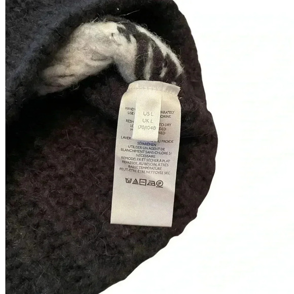 Free People Chunky Knit Wool Blend Cropped Alpine Sweater Size Large - Picture 7 of 10